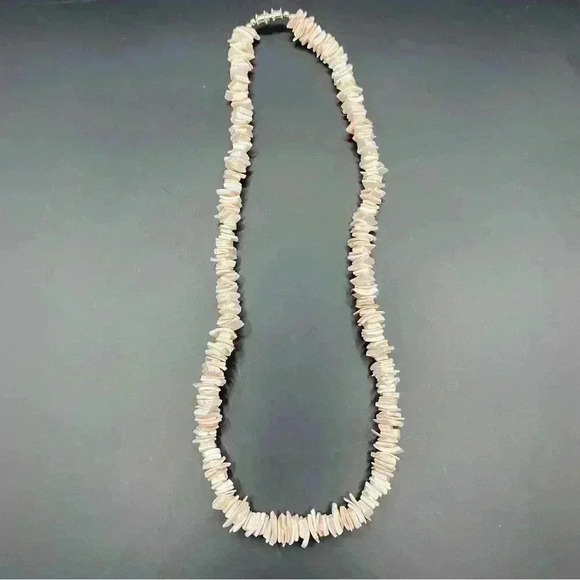 VGT Puka Shell Chip Necklace Hawaii Surfer Beach Style Peach/white/light… - Picture 3 of 10